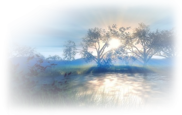 Красивые пейзажи на прозрачном фоне