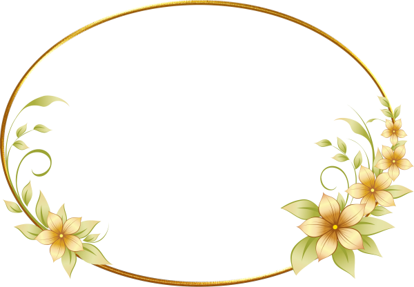 Овальная рамка с цветами