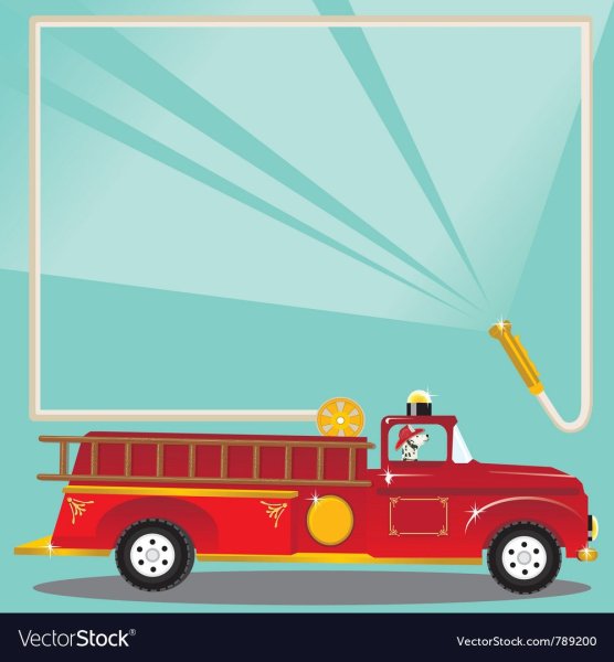 Фоторамка пожарная машина