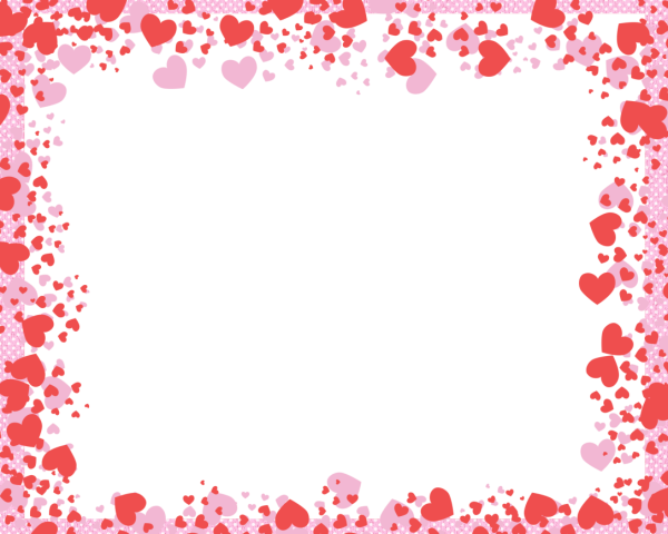 Рамка с сердечками на прозрачном фоне