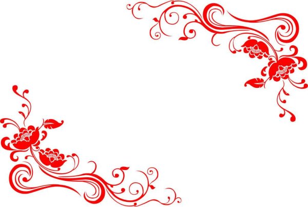 Красная рамка с узорами