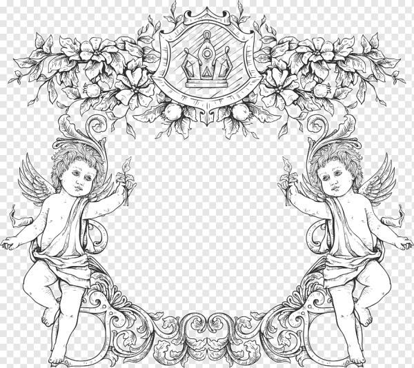 Винтажная рамка с ангелочками