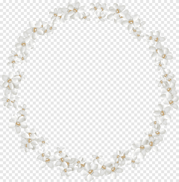 Рамка круглая Цветочная белая