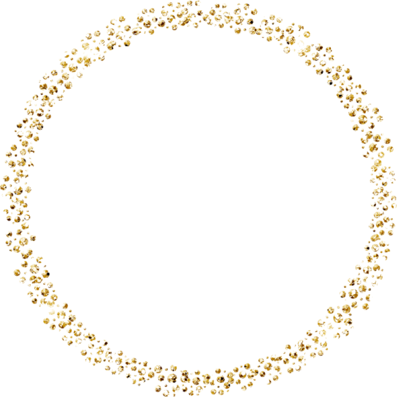 Золотая круглая рамка на прозрачном фоне