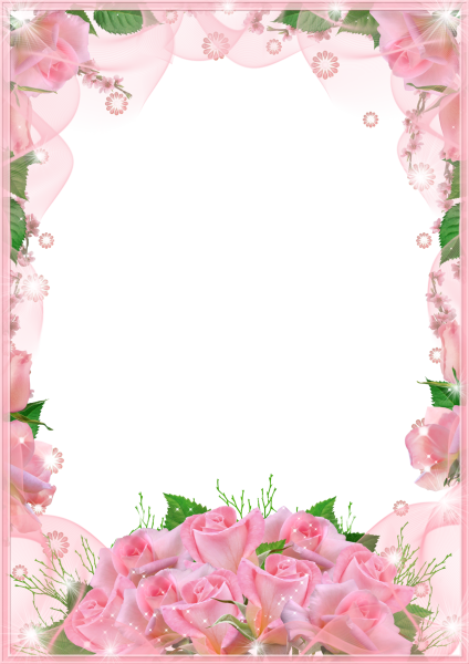 Рамка с днем рождения цветы