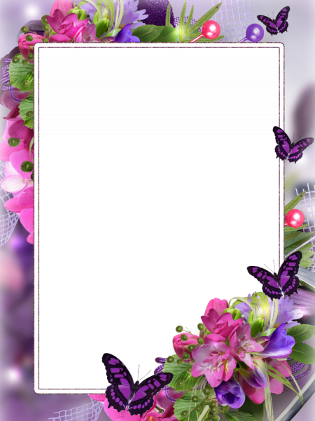 Рамка с цветами вертикальная