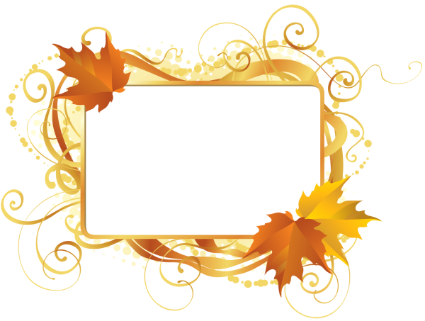 Рамка осенняя Школьная на прозрачном фоне