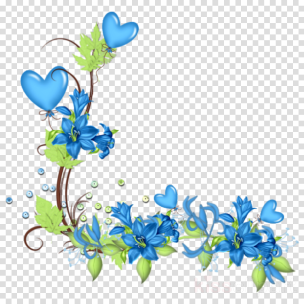 Рамка из голубых цветов