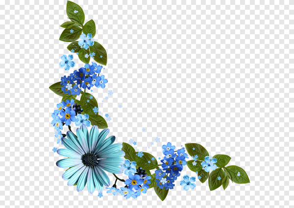 Синие цветы уголок