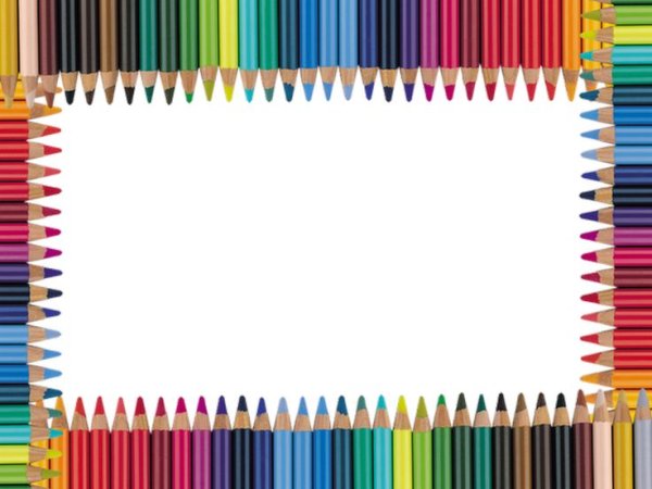 Рамка с карандашами и красками