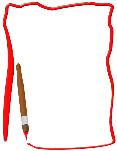 Рамка с кисточками и красками