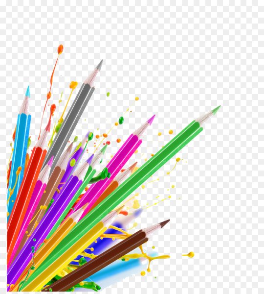 Цветные карандаши и краски