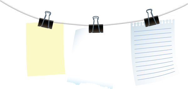 Лист бумаги на прищепках