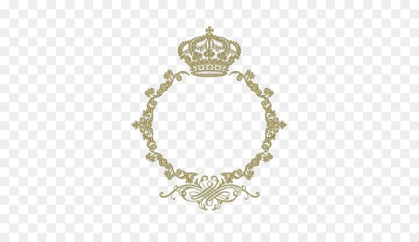 Круглая Золотая рамка с короной
