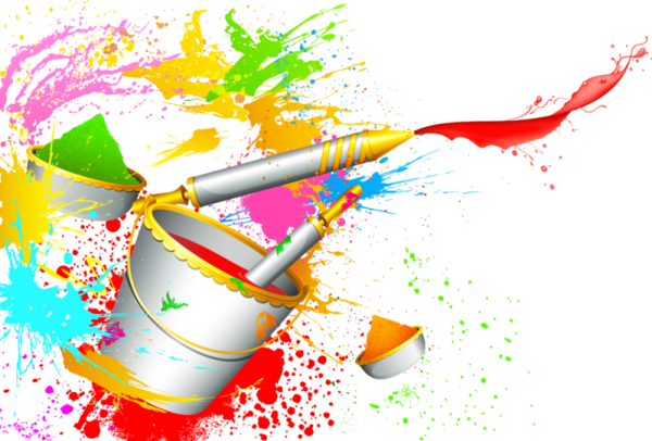 Рамка с красками и кистями