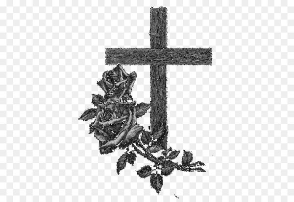 Церковный крест без фона чёрно-белый