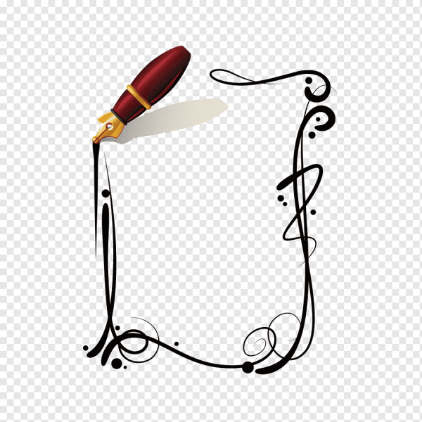 Рамка для текста с ручкой