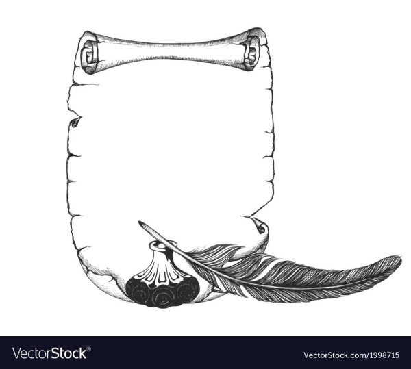 Рамка для текста с пером