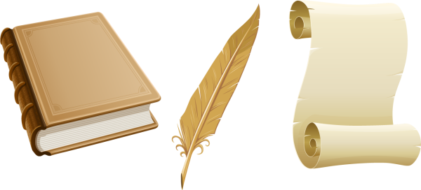 Золотое перо с бумагой