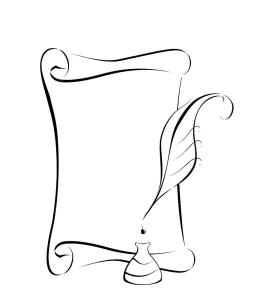 Рамка с чернилами и пером