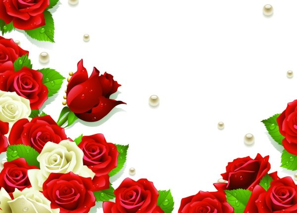 Рамка красные розы