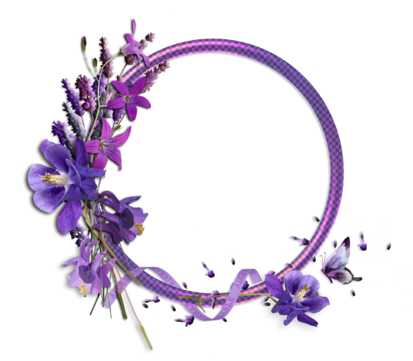 Рамка круглая сиреневая