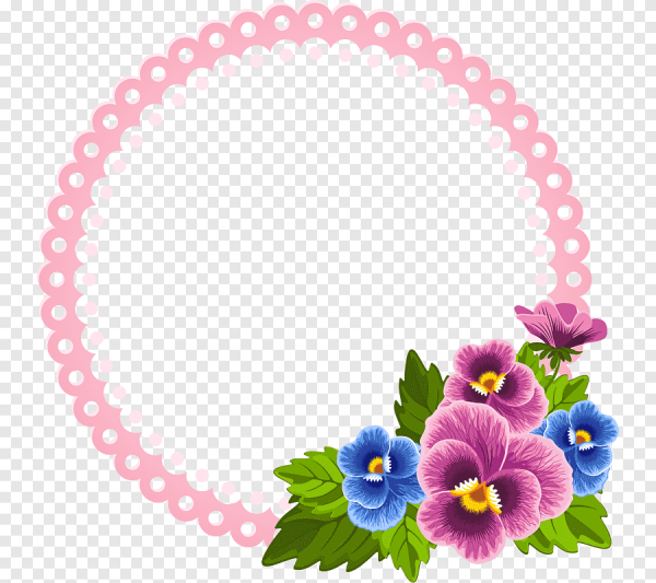 Круглые цветочные рамки детские