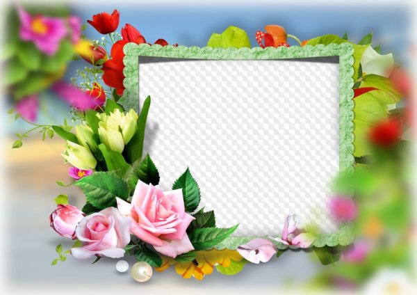 Цветочная рамка с днем рождения