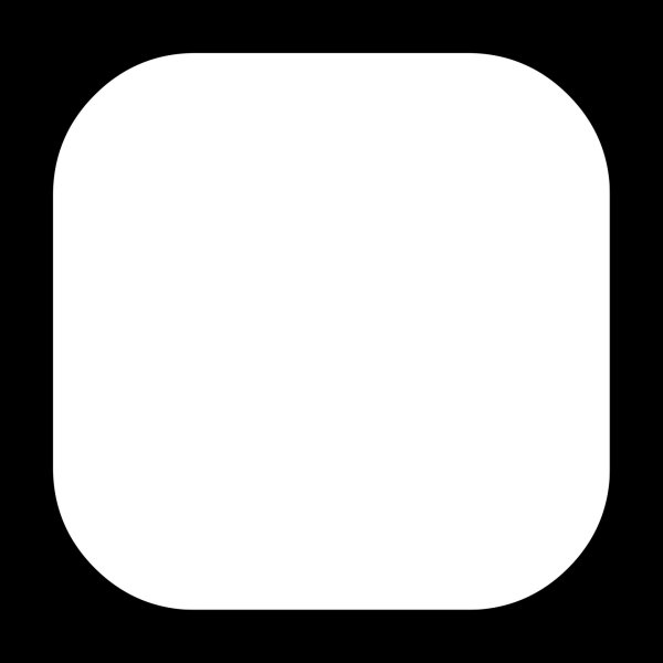 Белый квадрат с закругленными углами