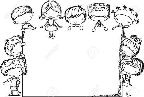 Рамка для текста детская для детского сада черно белая