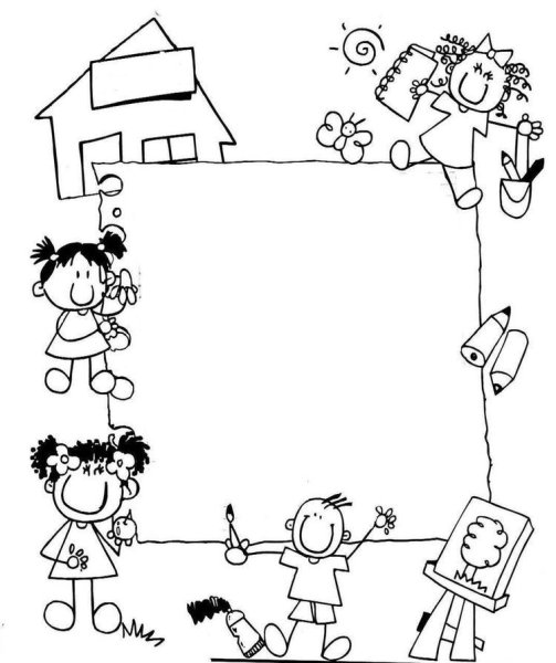 Рамка школа черно белая