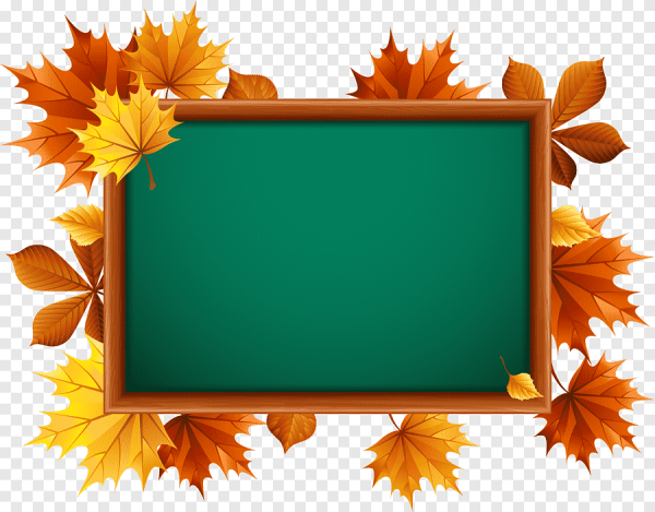 Школьная доска с осенними листьями
