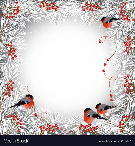 Рамка птички зимой
