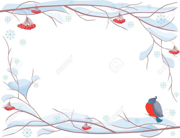 Зимняя рамка с птицами