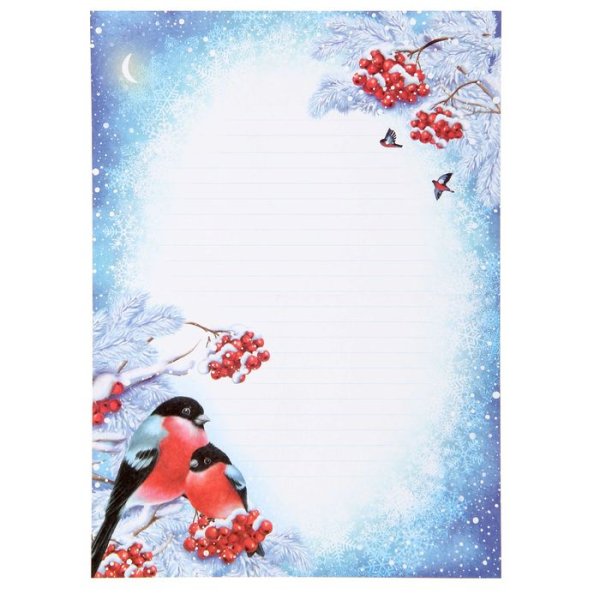 Новогодняя рамка со снегирями