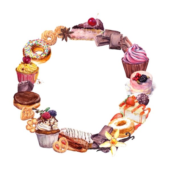 Круглая рамка из сладостей