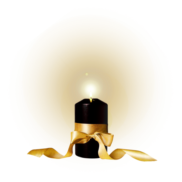 Траурная лента и свеча