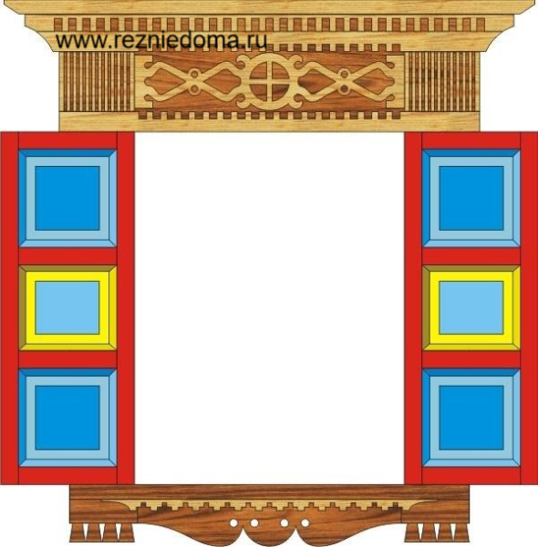 Окно со ставнями на прозрачном фоне