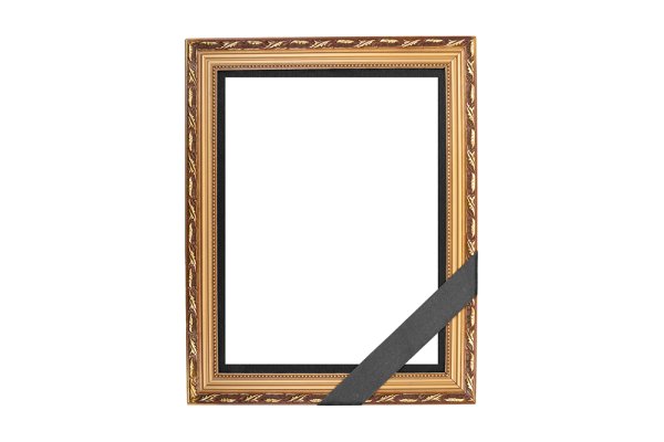 Фоторамка с черной лентой