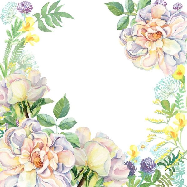 Цветочная рамка акварель