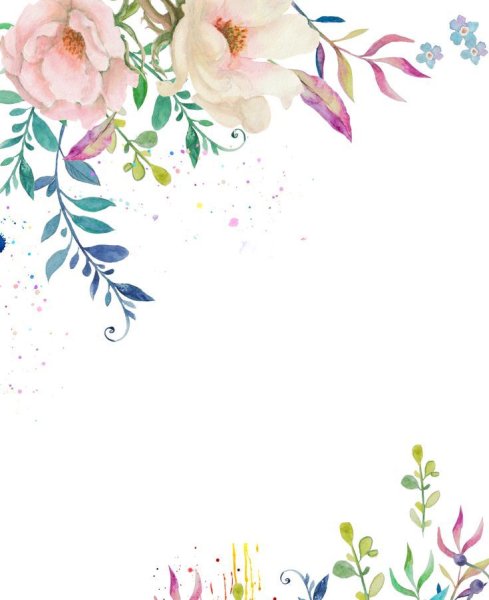 Рамка с акварельными цветами