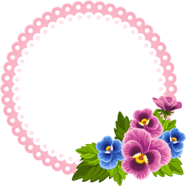 Круглые цветочные рамки детские