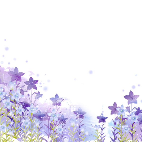 Нежные цветочки на прозрачном фоне