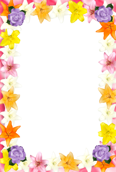 Рамка из цветов вертикальная