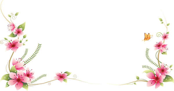 Рамка цветы на прозрачном фоне