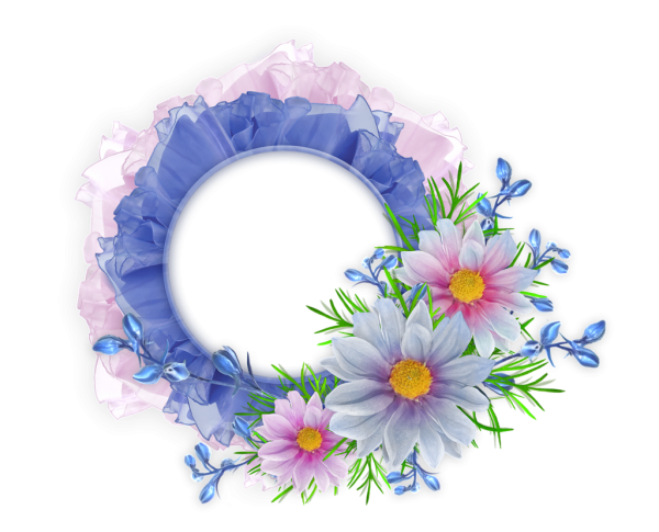 Овальная рамка с цветами