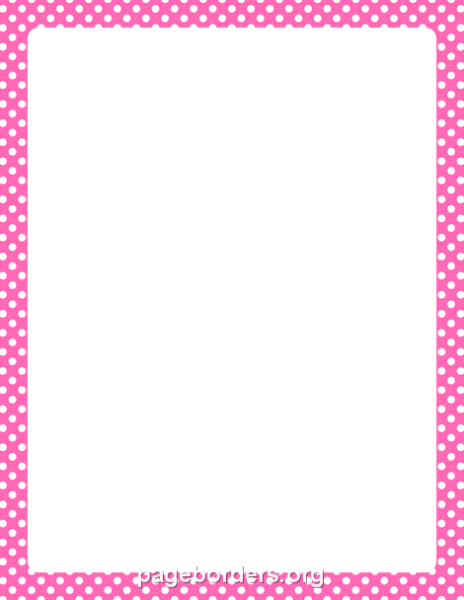 Рамка розовая в горошек на прозрачном фоне