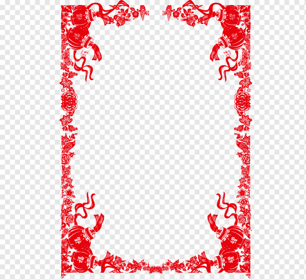 Красная рамка с узорами