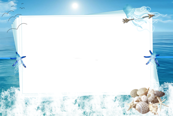 Рамка морская на прозрачном фоне