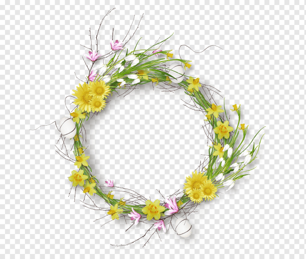 Цветочный венок на прозрачном